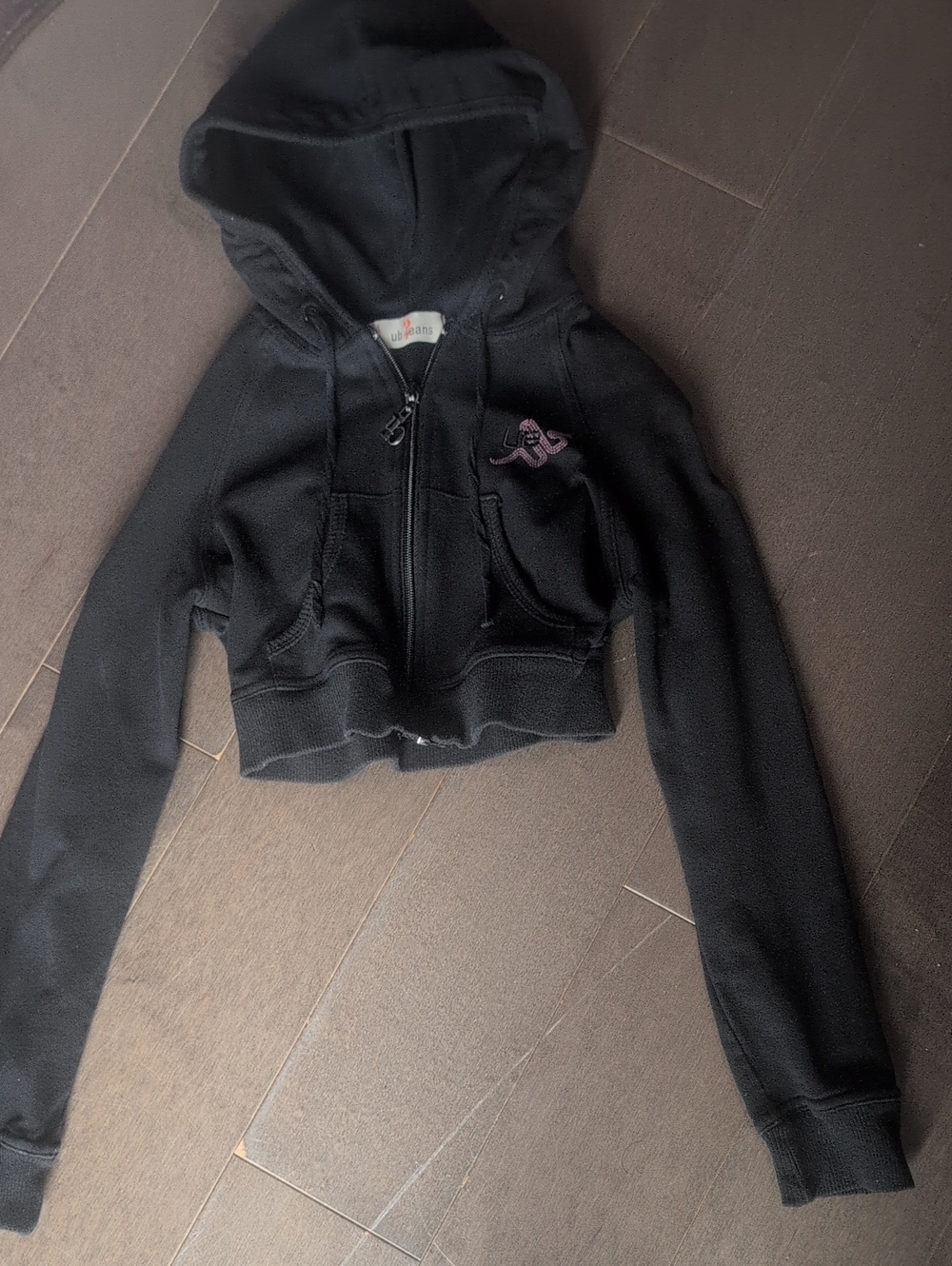 Black Cropped Hoodie